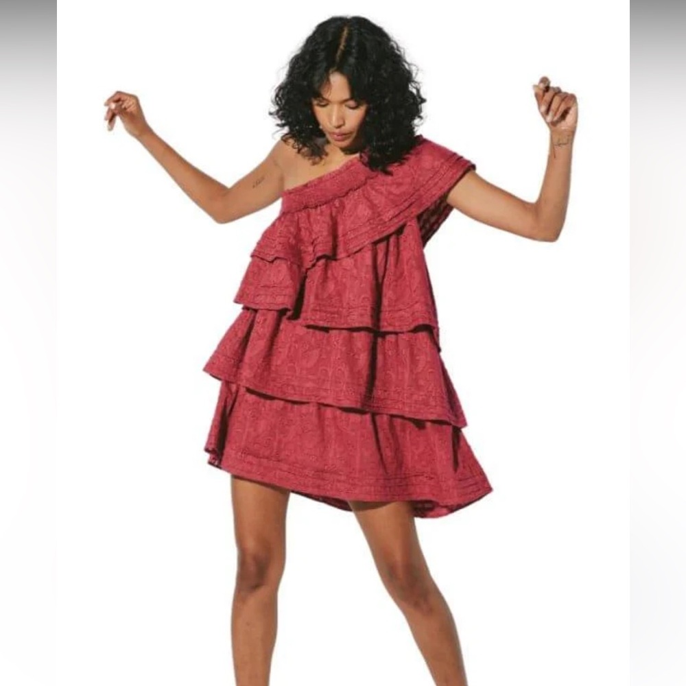 🌸 Cleobella 🌸 NWOT Cosette Off-shoulder Mini Dress in Berry - XL